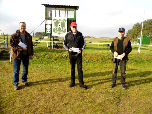 von links nach rechts: Michael Lindner 2.Platz, Werner Fröhlich 1.Platz und Wolfgang Mante 3.Platz