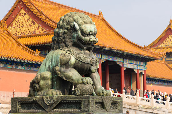 Löwenstatue in der verbotenen Stadt, Beijing