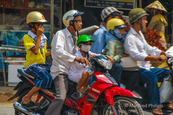 Strassenszene im Mekong-Delta, Vietnam