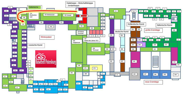 Schema die Galaräume der Eremitag