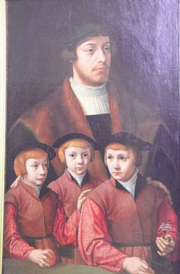 Barthlomeus Barthel Bruyn the Elder ca. 1493 Niederrhein–1555 Köln Porträt eines Mannes und seiner 3 Söhne Foto 807  von 24 Raum    255