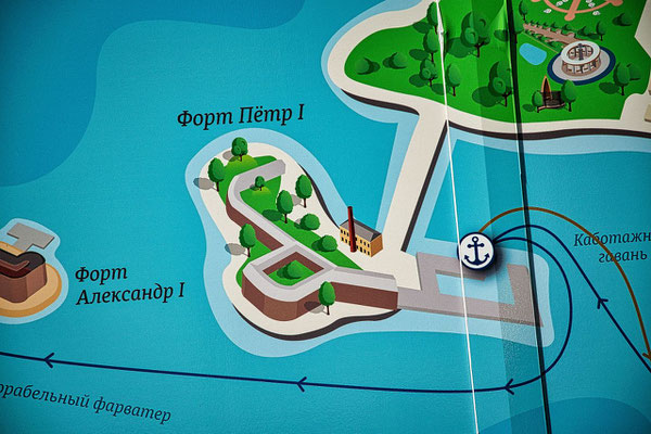 Schema Fort Peter I. mit Anlegestelle