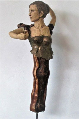 Flamenco, Keramik-Rebenholz, ca. 65 cm