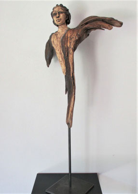 Engel, Keramik-Schwemmholz, ca. 60 cm