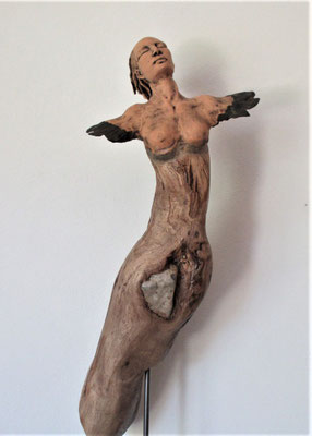 Tree-People, Keramik-Schwemmholz, ca. 70 cm