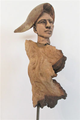 Tree-People, Keramik-Holz, ca. 30 cm