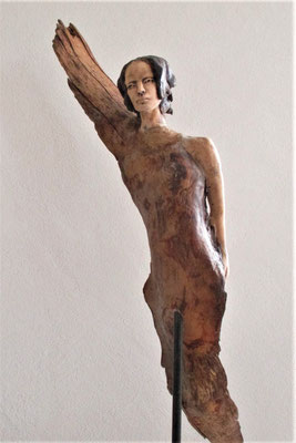 Engel, Keramik-Holz, ca. 150 cm