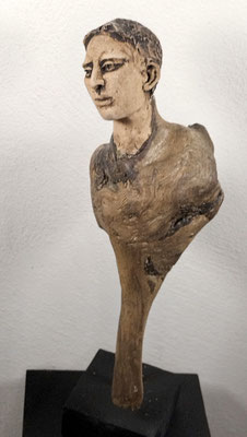 Tree-People, Keramik-Holz, ca. 20 cm