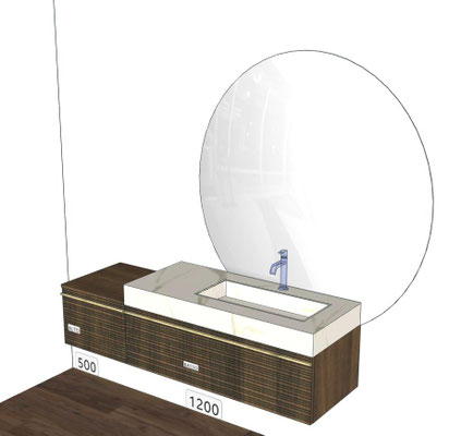 Mobile Reverso Cm.170x51 con grande specchio Step