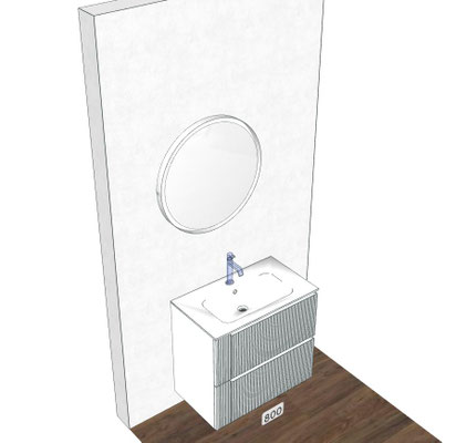 Mobile Vertigo Evo Cm.80x46 H.72 con specchio Sun