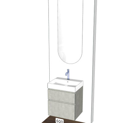 Mobile Sistema Gola Cm.60x46 H.60 con specchio Drop