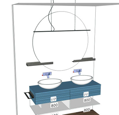 Mobile Reverso Cm160x51 H.48 con specchio Sphera