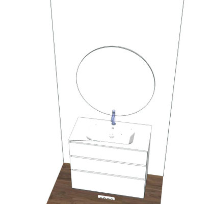 Mobile a terra Sistema Gola Cm.100x51 con specchio Sphera