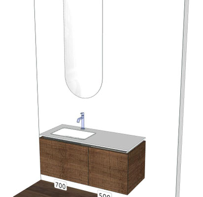Mobile Alto Cm.120x51 H.48 con specchio Drop