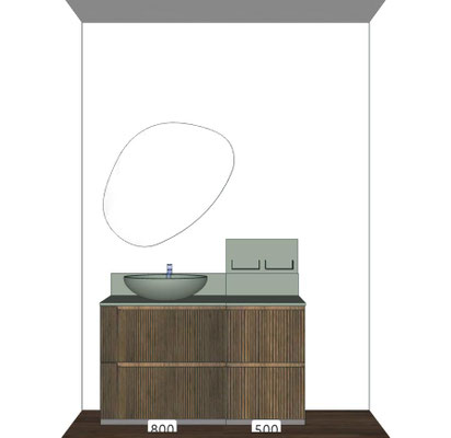 Mobile Vertigo Evo a terra Cm.130x51 con specchio Stone