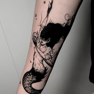 tatuaje sirena oscura