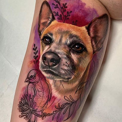 retrato perro tattoo