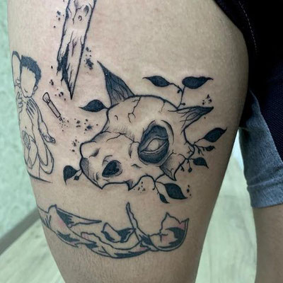 tatuaje craneo cubone