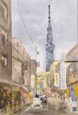 C8　遠藤 泉　灯ともしごろ　水彩　P12