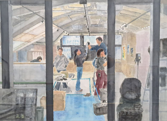A07　会員　池田 正晋　水彩　A1　店を作る