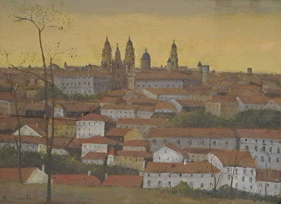 C41　代田 盛男　大聖堂の町　油彩　F20