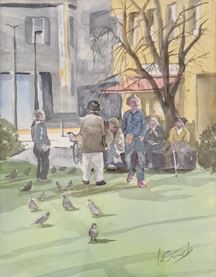 C9　遠藤 泉　立川ダンディーズ　水彩　F6