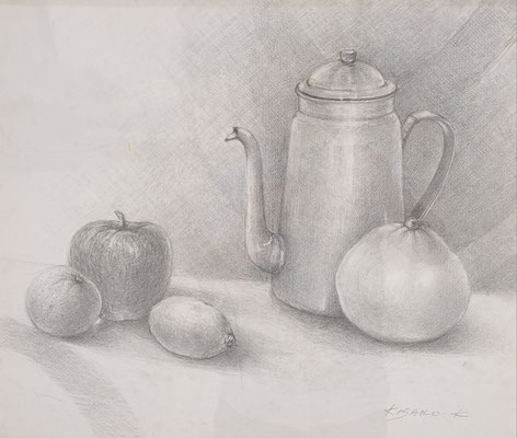 C27　熊木 衣更子　静物　鉛筆画　F8
