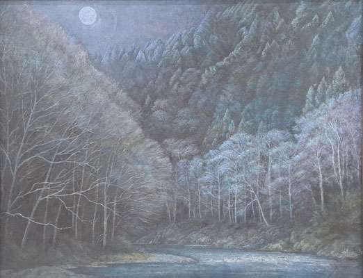 C37　清水 敏守　月煌樹　日本画　F50