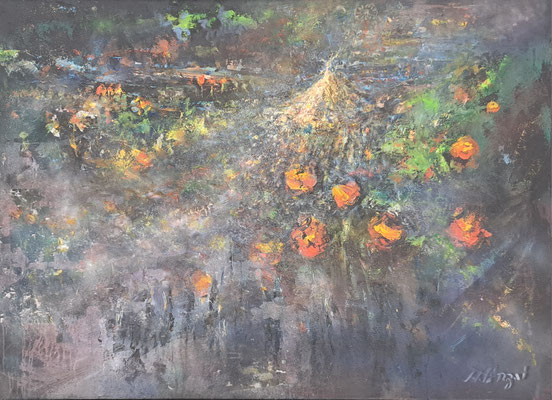 C1　安齊 治男　願掛け　油彩　P100