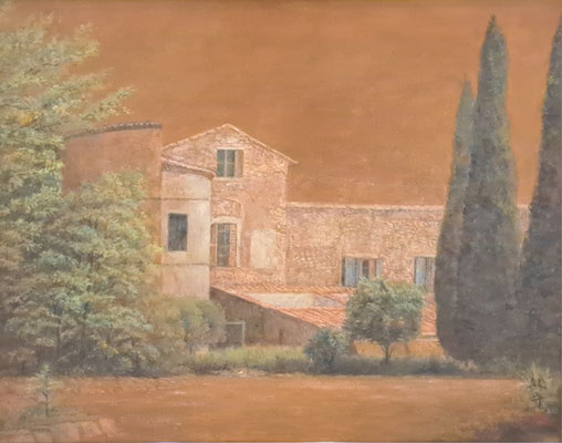 C38　清水 敏守　家　日本画　F10