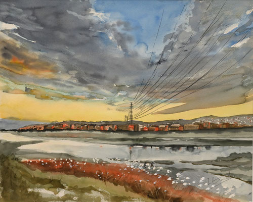 A21　一般　遠藤 泉　浅川夕景　水　F10　