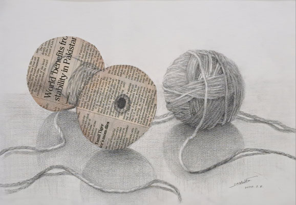 C33　塩谷 幸子　メロディー　鉛筆画　F6