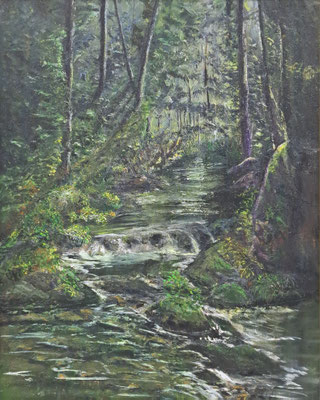 C5　一條 眞寛　もりの朝　油彩　F100