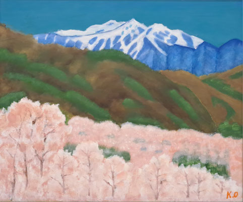 C14　岡田 喜三郎　木曽駒ケ岳　油彩　F8