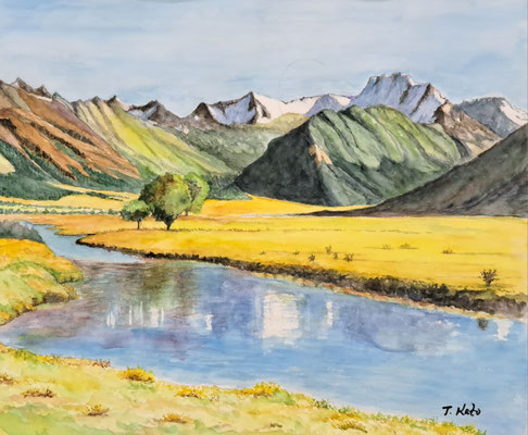 C22　加藤 俊和　ニュージーランド(2)　水彩　F８