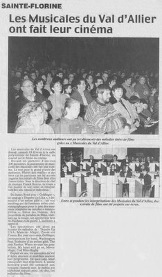 Concert à Sainte-Florine en février 2000.