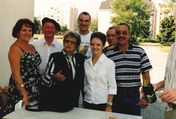 de g. à d. : Éliane Moussard, Mr Mary, Mick Micheyl, Daniel Méjean, Fanny Mudler, Jacques Pourret, Dominique Préveraud