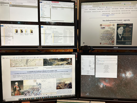 En bas à gauche, travail en cours sur le logiciel Scribus.