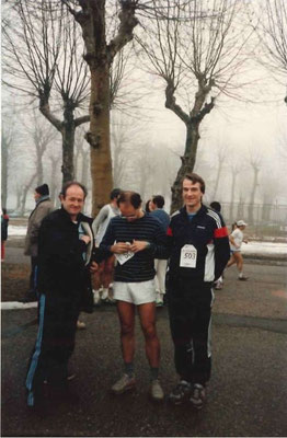16 février 1986 : au semi-marathon du 9-9, de g. à d. : CNE BOISJOT, SGT ADAM, CNE MÉJEAN.