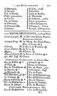État militaire de France 1789 (année 1788)
