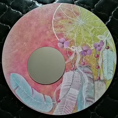 CarlCréArt - miroir sur vynil peint