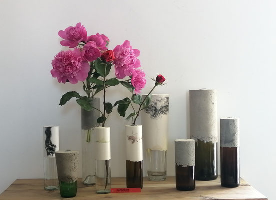 CarlCréArt - vases béton verre