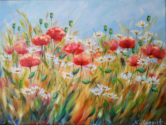 Summer flowers 07-2018 Oil on canvas, 30x40cm