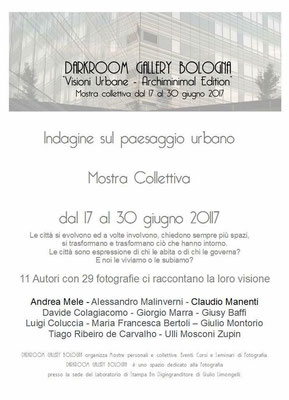 Indagine sul Paesaggio Urbano. Collettiva Bologna Darkroom Gallery 17 30 Giugno 2017
