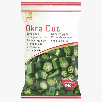 Okra Cut Ladyfinger geschnitten Okraschoten