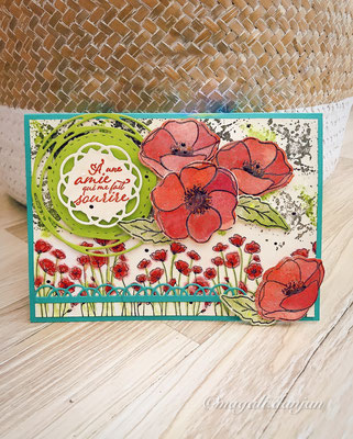 Magatokuristo Carte Coquelicots Rouge Painted Poppies ©Stampin'Up 2020 @magali.danjan