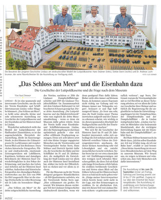 Lindauer Zeitung 16.August 2021 Ausstellung Schloss am Meer