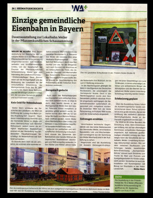Westallgäu plus Juni 2025: Ausstellung Lokalbahn Weiler