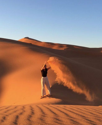 Sahara Desert, Morocco, self-portrait