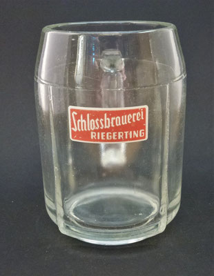OE115, Schlossbrauerei Riegerting, Mehrnbach, Bezirk Ried, OÖ, + 1985  (Glas von ca. 1950)